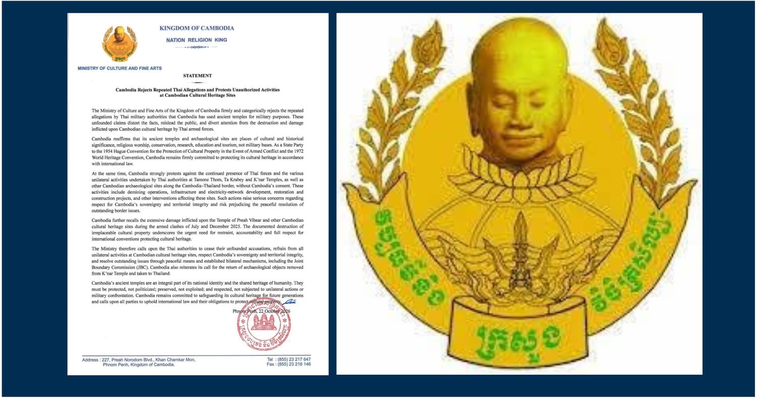 Cambodia Rejects Repeated Thai Allegations and Protests Unauthorized Activities at Cambodian Cultural Heritage Sites
